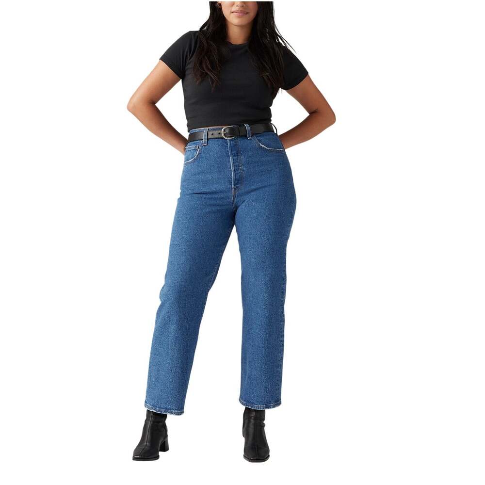Levi's Premium Jazz Pop Ribcage Straight Ankle Denim Jeans Size 26 w X 29 l